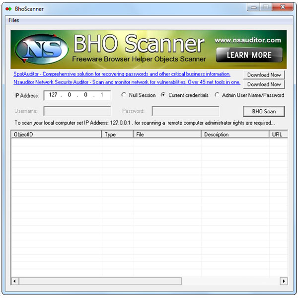 BhoScanner 2.2.4 screenshot