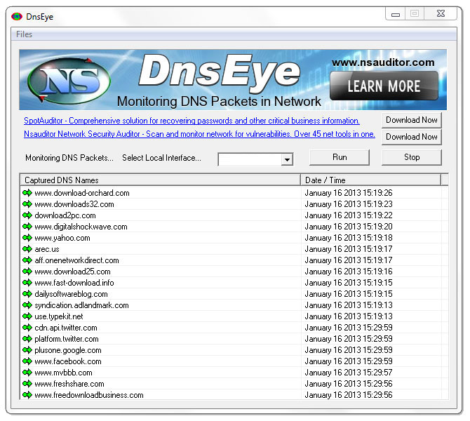 Screenshot of DnsEye