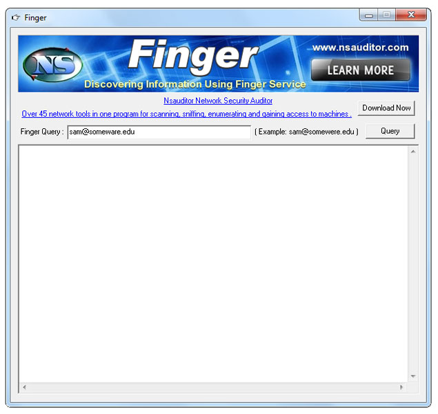 Finger is the tool for  discovering  user information using finger service.