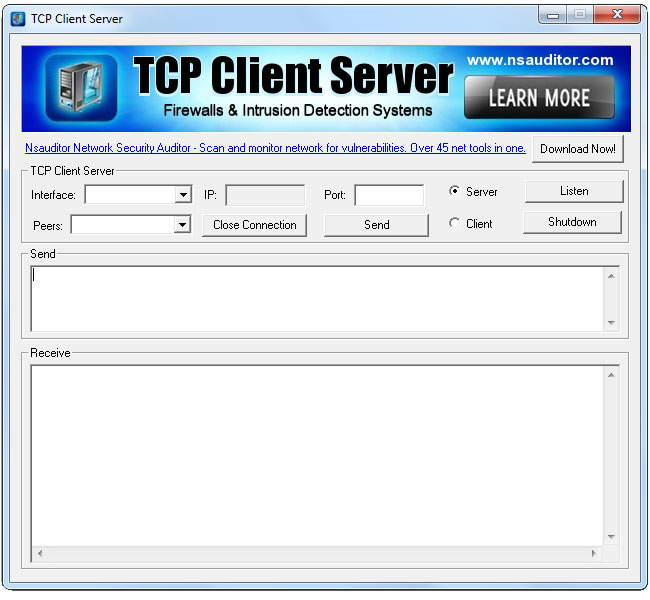 Tcp Client Sever is a useful network utility for testing network programs.