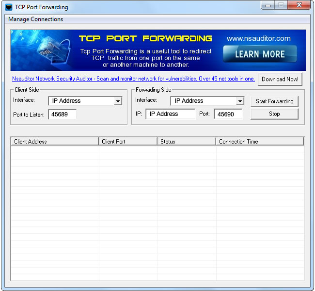 TCP Port Forwarding screenshot TCP Port Forwarding screenshot