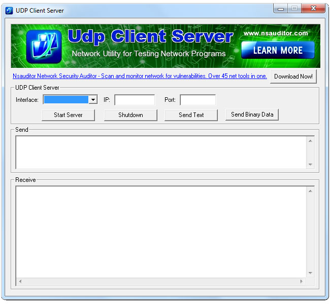Udp Client Sever is a useful network utility for testing network programs.