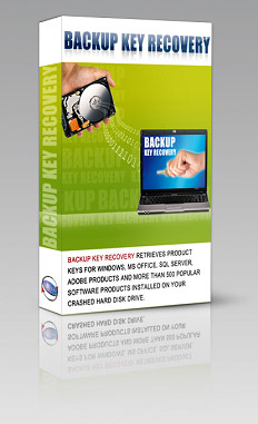 Backup Key Recovery - Recover over 500 popular software product keys from a crashed hard disk drive
