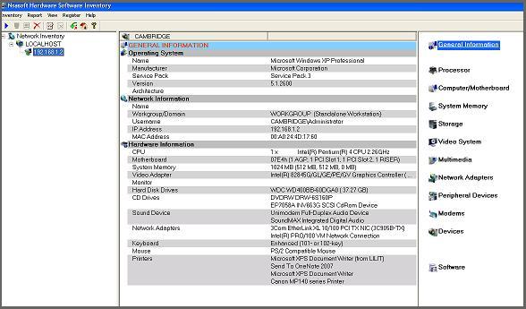 Nsasoft Hardware Software Inventory software