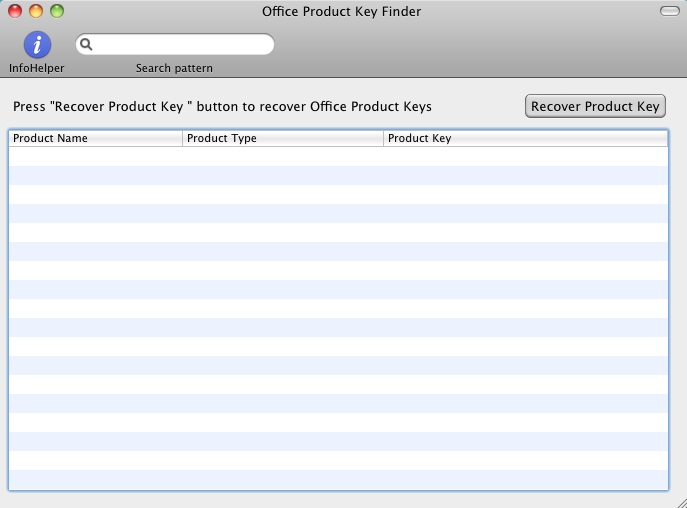 Office Product Key Finder For MAC Screenshot