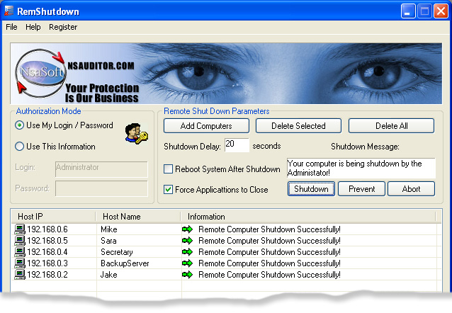 RemShutdown - Shutdown or Restart Network Computers Remotely!