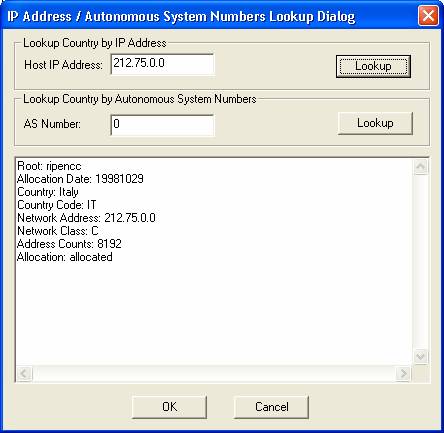 IP / le Pays d'ASN - IP / ASN est un outil pour déterminer quel pays une adresse d'IP ou un nombre de système autonome sont assignés