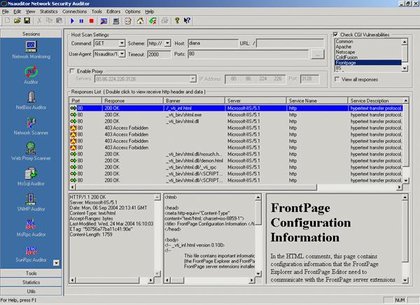 Le Scanner de Mandataire de Web - les sondes de CGI sont envoyées contre les serveurs de web. Cet outil fournit une capacité de les éteindre et si l'utilisateur dirige un audit d'un serveur par procuration, il/elle peut configurer le scanner pour diriger des sondes de CGI par ce mandataire.