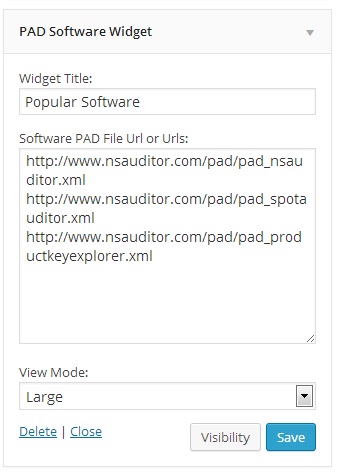 Pad Software Widget for Wordpress