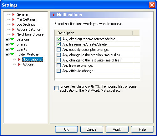 Folder Watcher - Settings